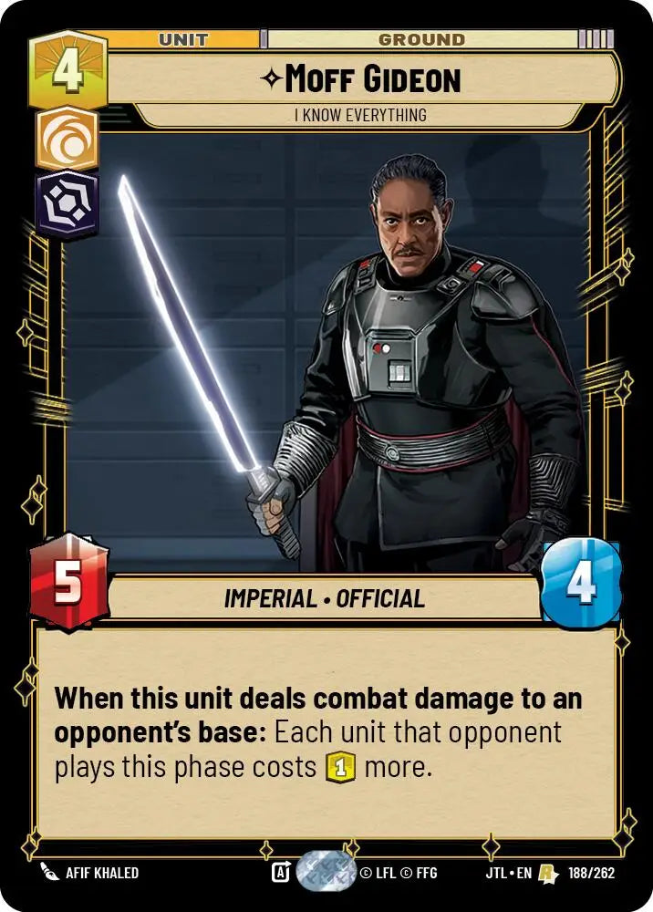 Moff Gideon - I Know Everything (188/262) [Jump to Lightspeed] - Star Wars: Unlimited Single