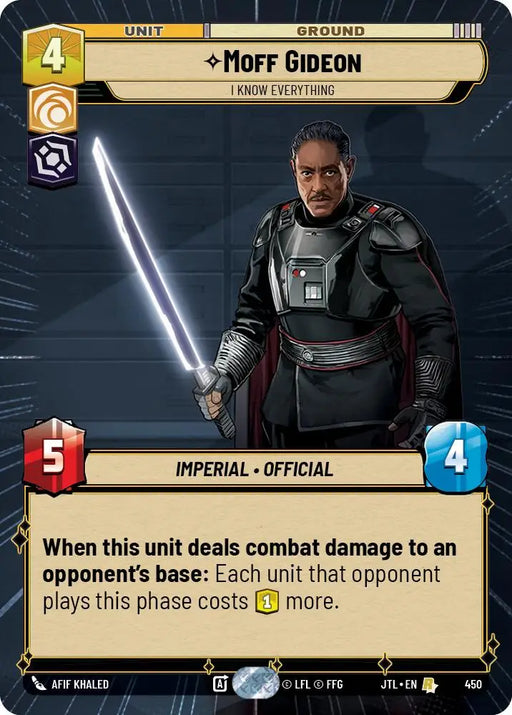 Moff Gideon - I Know Everything (Hyperspace) (450) [Jump to Lightspeed] - Star Wars: Unlimited Single