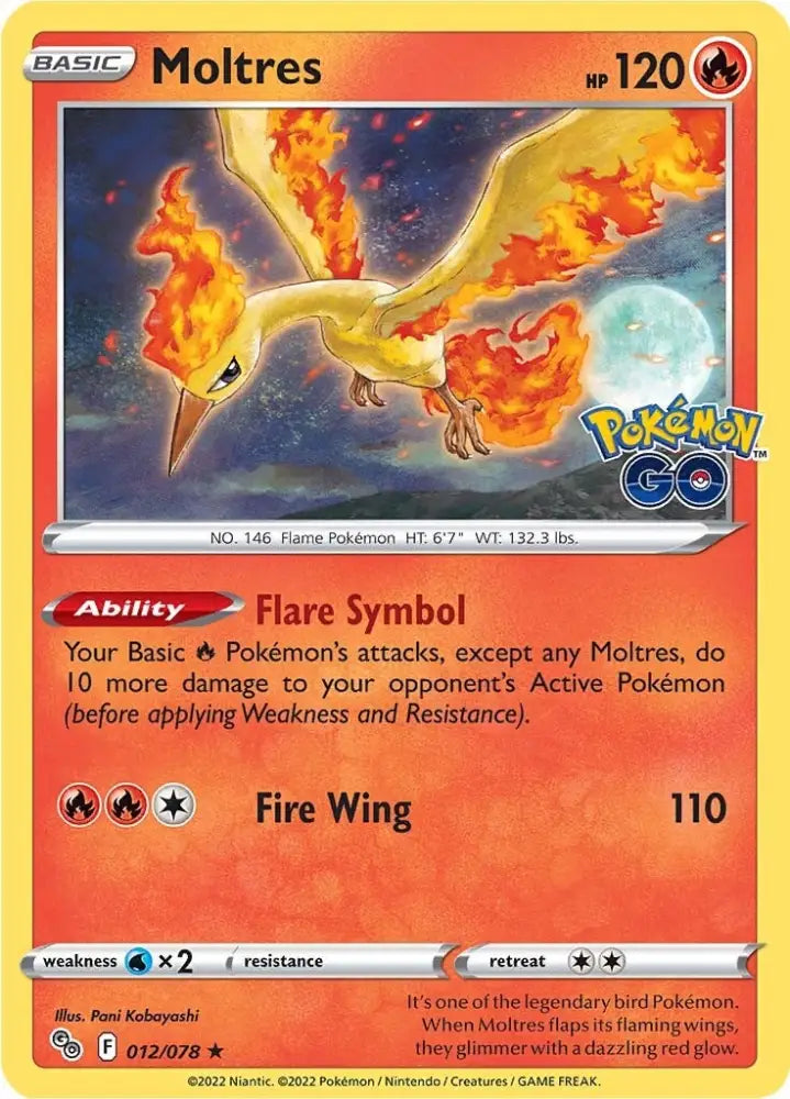 Moltres (012/078) [Pokémon GO] - Pokemon Single