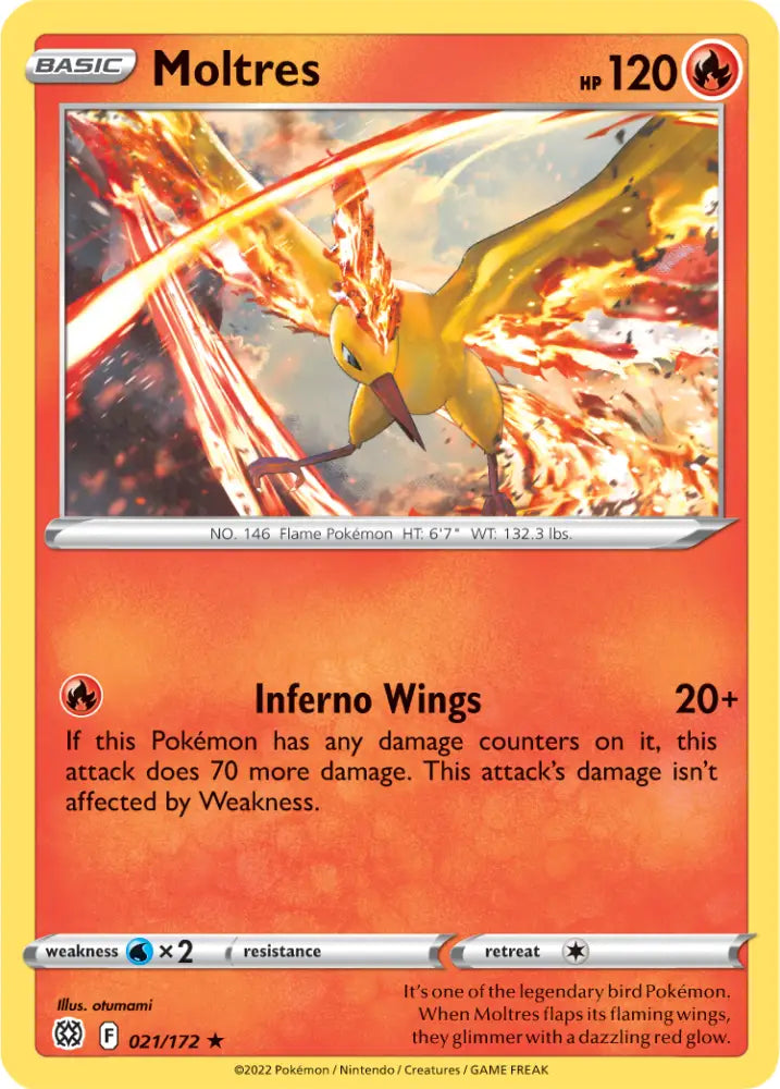 Moltres (021/172) (Theme Deck Exclusive) [Sword & Shield: Brilliant Stars] - Pokemon Single