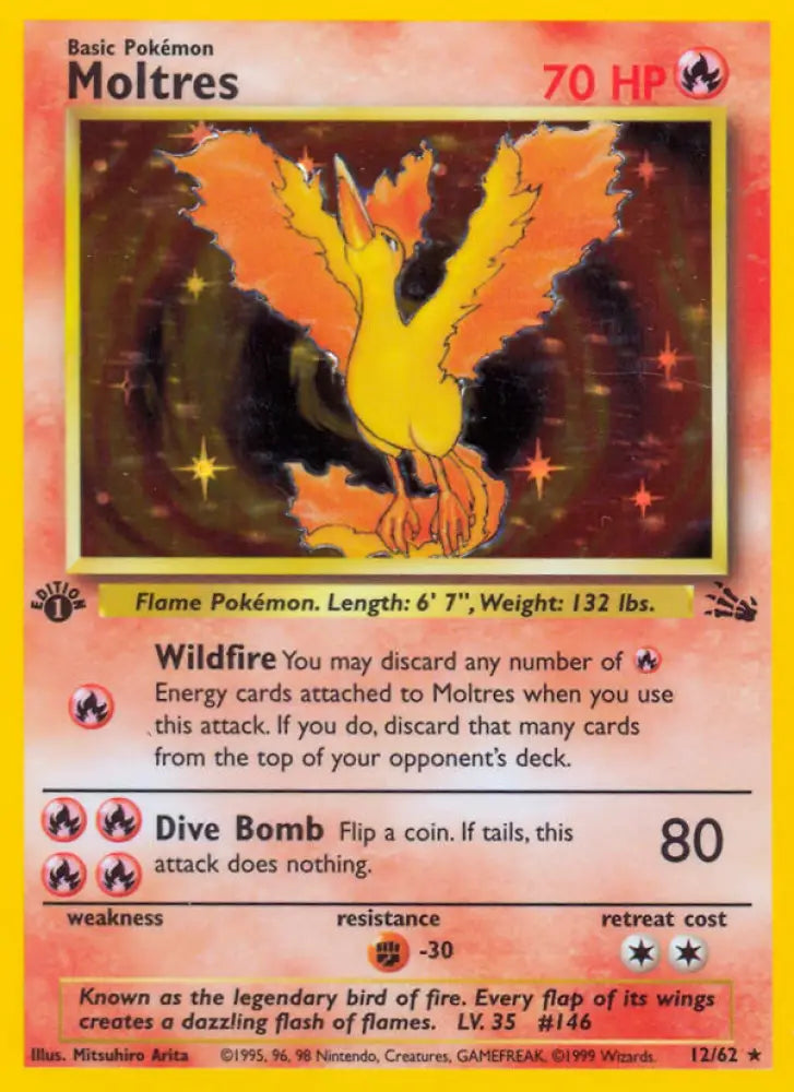 Moltres (12/62) [Fossil 1st Edition] - Pokemon Single