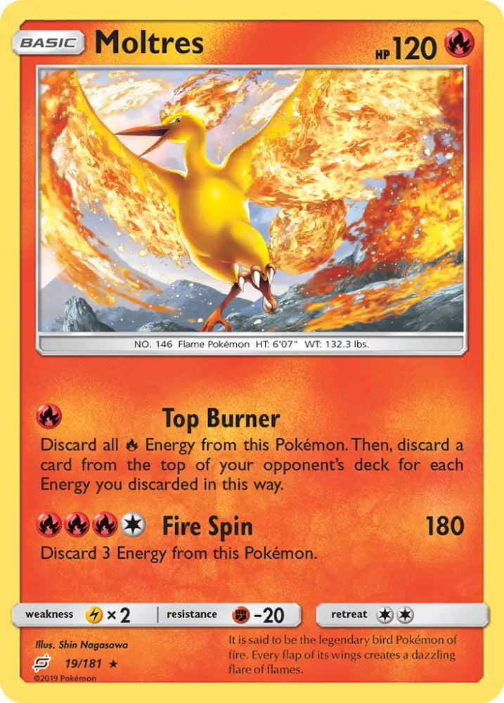 Moltres (19/181) [Sun & Moon: Team Up] - Pokemon Single