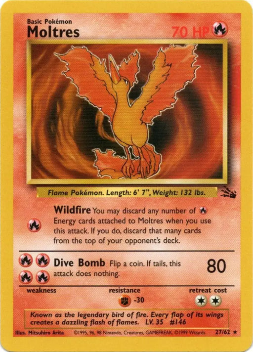 Moltres (27/62) [Fossil Unlimited] - Pokemon Single