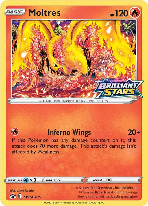 Moltres (SWSH185) (Prerelease Promo) [Sword & Shield: Black Star Promos] - Pokemon Single