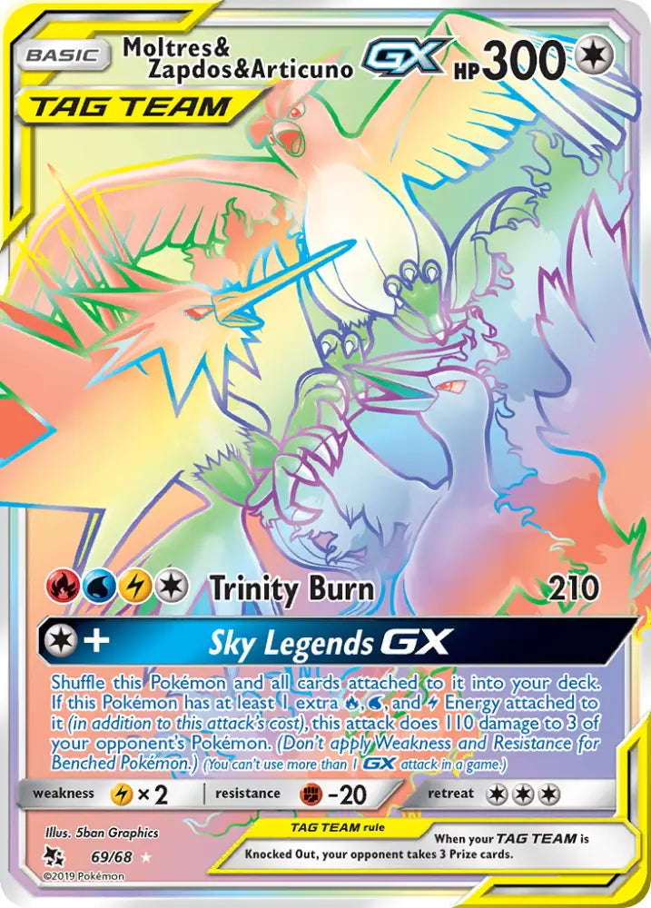 Moltres & Zapdos & Articuno GX (69/68) [Sun & Moon: Hidden Fates] - Pokemon Single