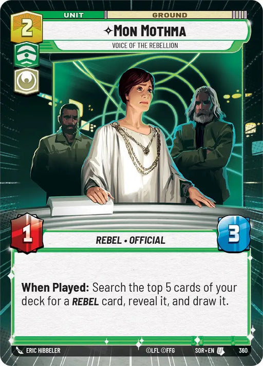 Mon Mothma - Voice of the Rebellion (Hyperspace) (360) [Spark of Rebellion] - Star Wars: Unlimited Single