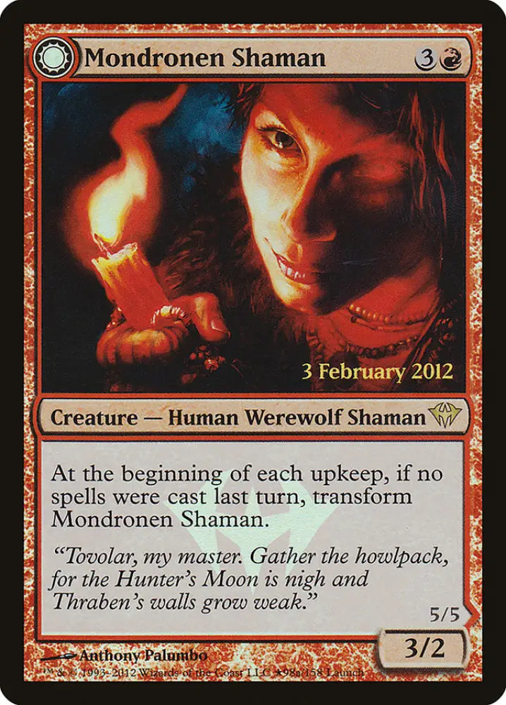 Mondronen Shaman // Tovolar’s Magehunter (Launch) [Dark Ascension Promos] - MTG Single