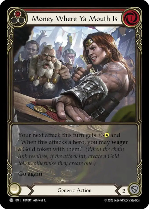 Money Where Ya Mouth Is (Red) [Heavy Hitters] (Betsy Blitz Deck) - Flesh And Blood Single