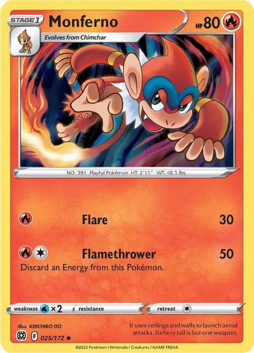 Monferno (025/172) [Sword & Shield: Brilliant Stars] - Pokemon Single