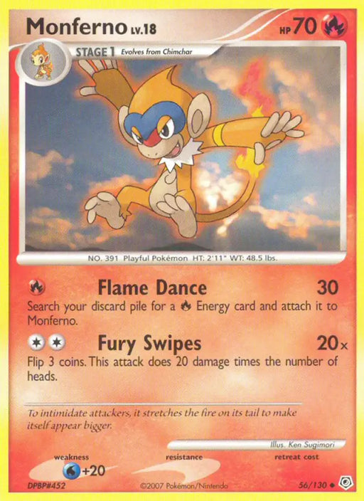Monferno (56/130) [Diamond & Pearl: Base Set] - Pokemon Single