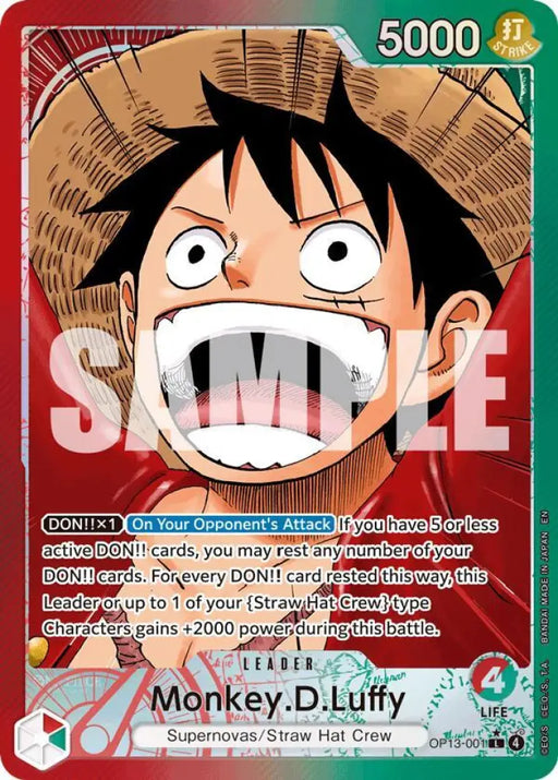 Monkey.D.Luffy (001) (Alternate Art) (OP13-001) [Carrying On His Will]