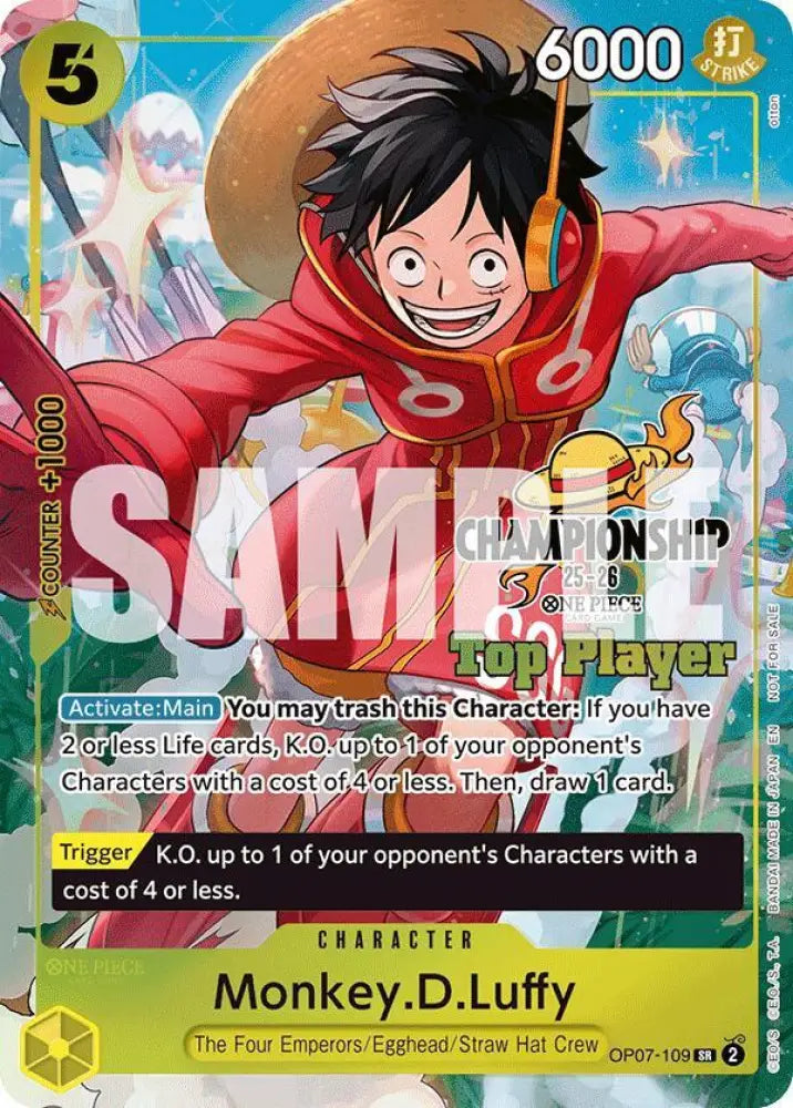 Monkey.D.Luffy (CS 25-26 Top Player Pack) (OP07-109) [One Piece Promotion Cards]