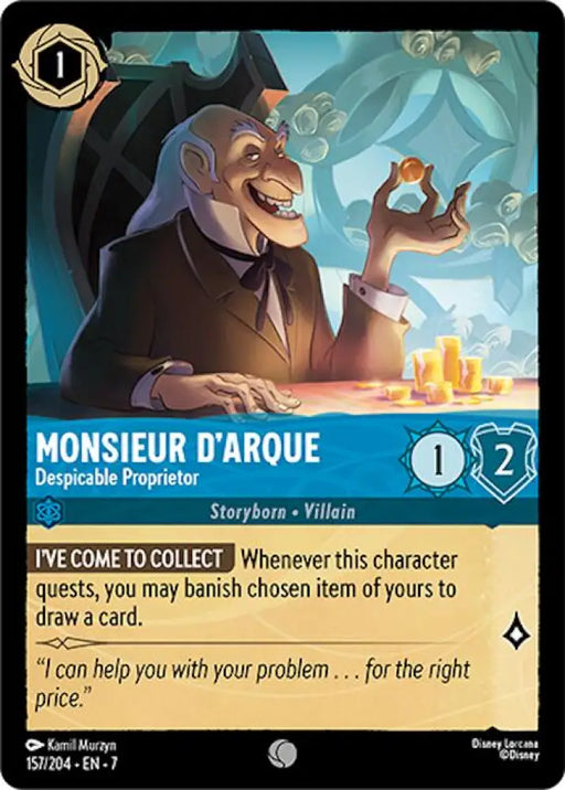 Monsieur D’Arque - Despicable Proprietor (157/204) [Archazia’s Island] - Lorcana Single