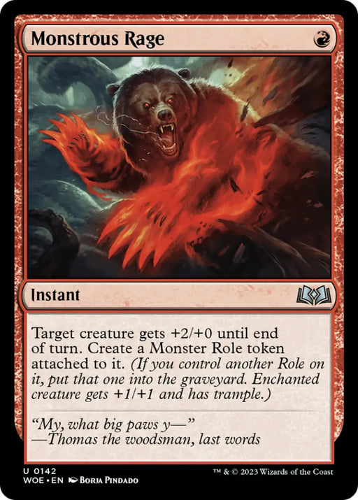 Monstrous Rage [Wilds of Eldraine] - MTG Single