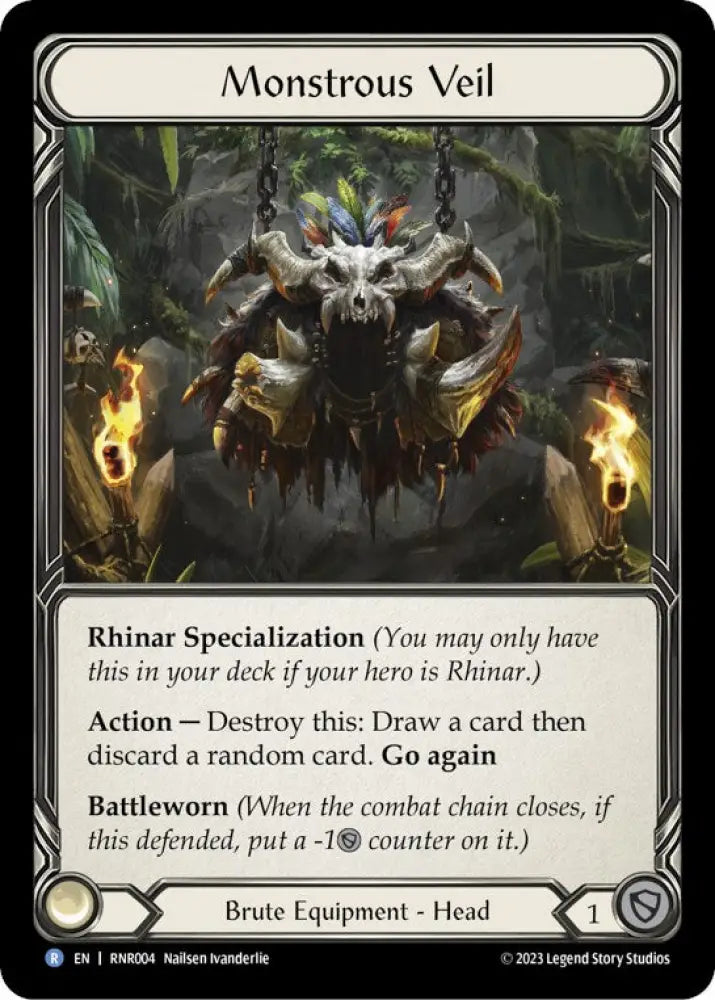 Monstrous Veil [RNR004] (Rhinar Hero Deck) - Flesh And Blood Single