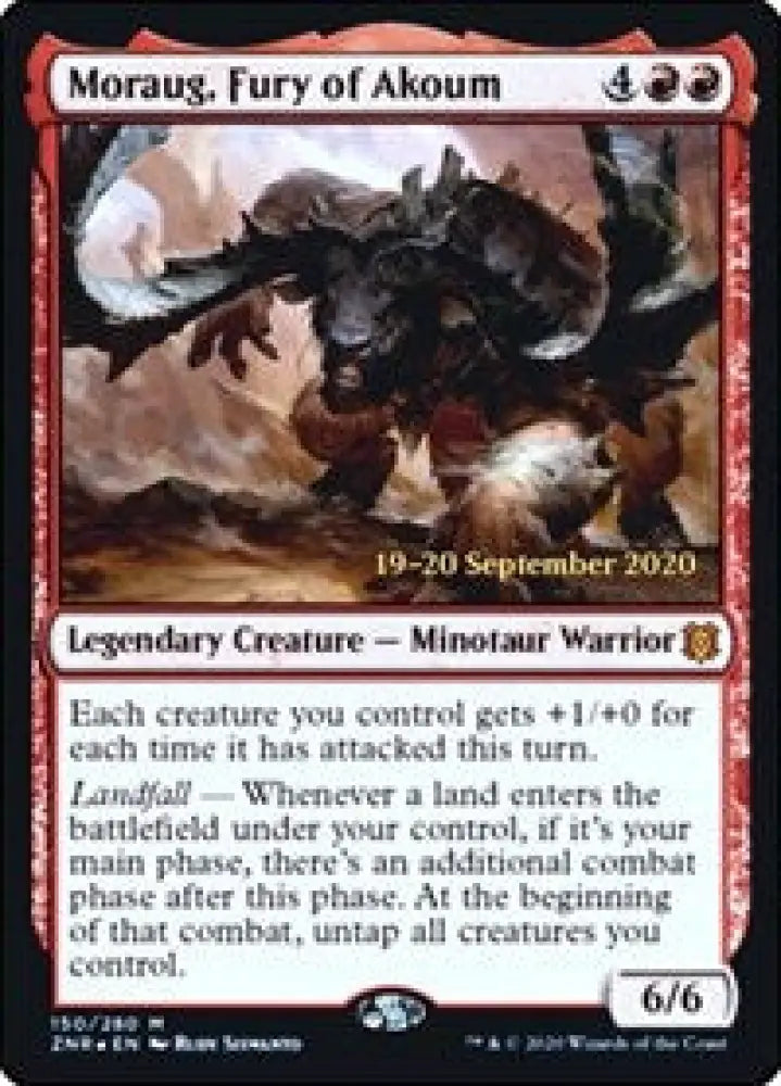 Moraug, Fury of Akoum (150) [Prerelease Cards]