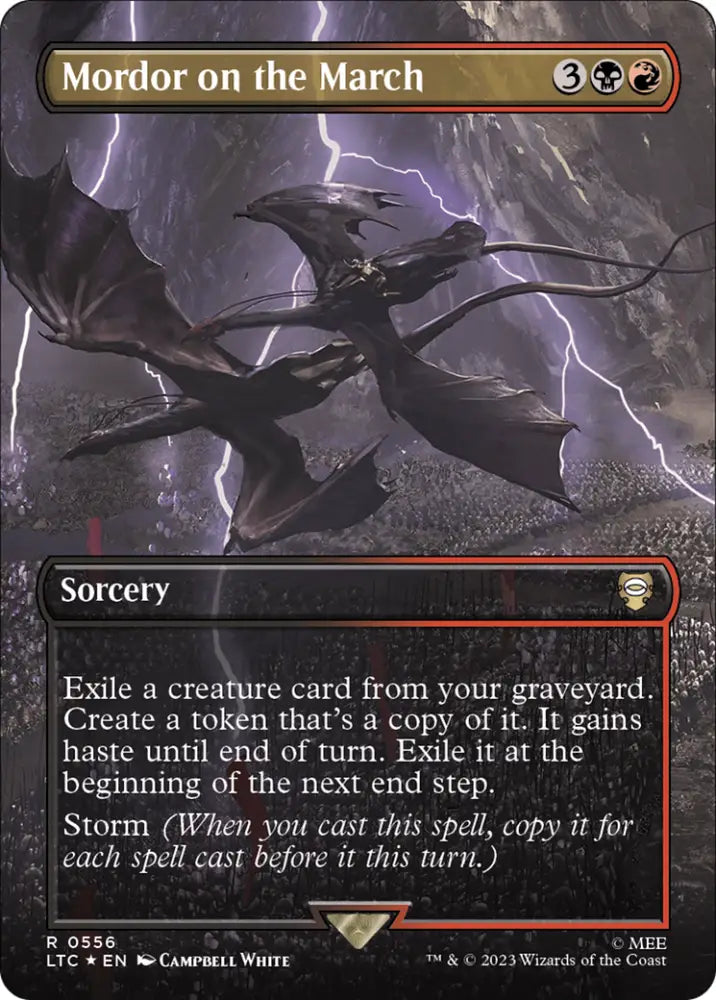 Mordor on the March (Borderless) (Surge Foil) [The Lord of the Rings: Tales of Middle-Earth Commander] - MTG Single