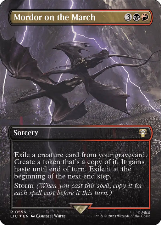 Mordor on the March (Borderless) (Surge Foil) [The Lord of the Rings: Tales of Middle-Earth Commander] - MTG Single
