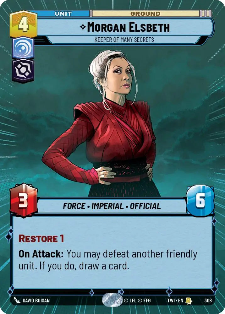 Morgan Elsbeth - Keeper of Many Secrets (Hyperspace) (308) [Twilight of the Republic] - Star Wars: Unlimited Single