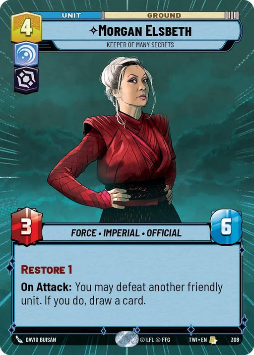 Morgan Elsbeth - Keeper of Many Secrets (Hyperspace) (308) [Twilight of the Republic] - Star Wars: Unlimited Single