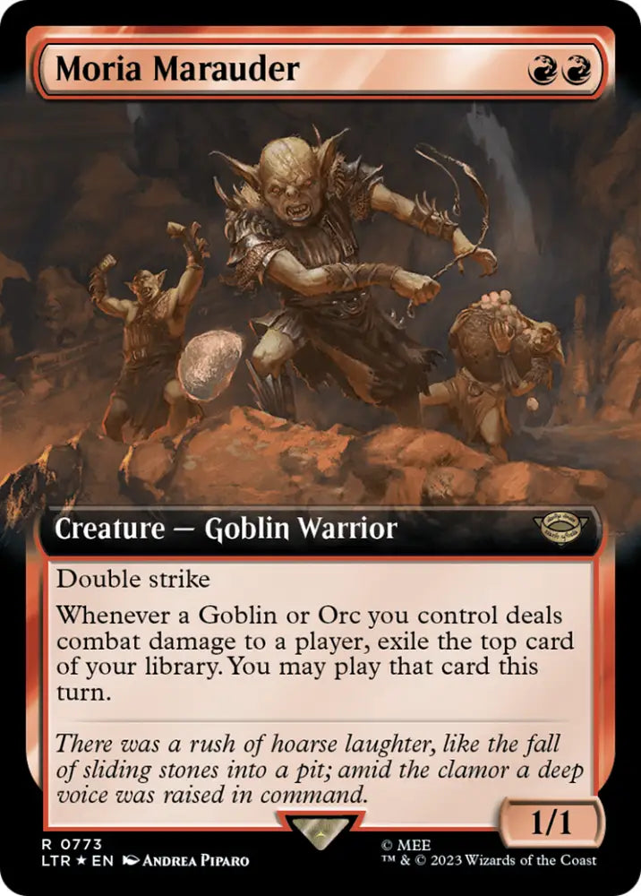 Moria Marauder (Extended Art) (Surge Foil) [The Lord of the Rings: Tales of Middle-Earth] - MTG Single