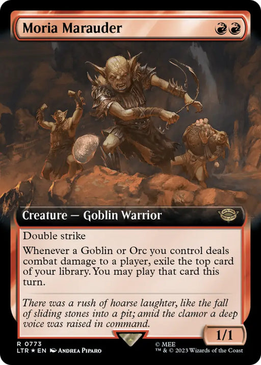 Moria Marauder (Extended Art) (Surge Foil) [The Lord of the Rings: Tales of Middle-Earth] - MTG Single