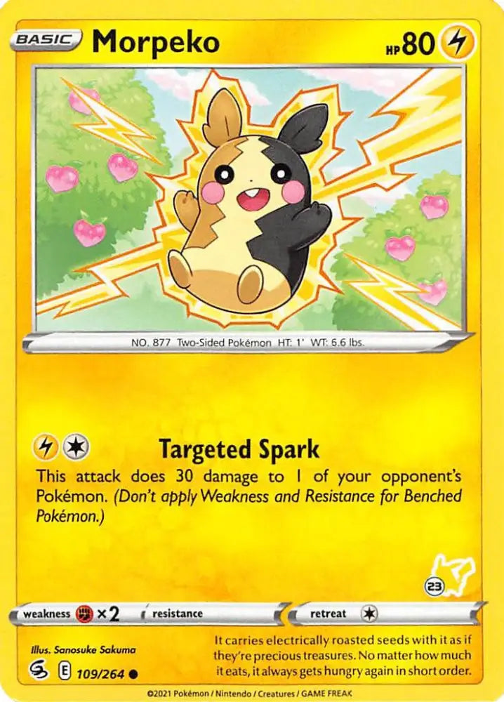 Morpeko (109/264) (Pikachu Stamp #23) [Battle Academy 2022] - Pokemon Single