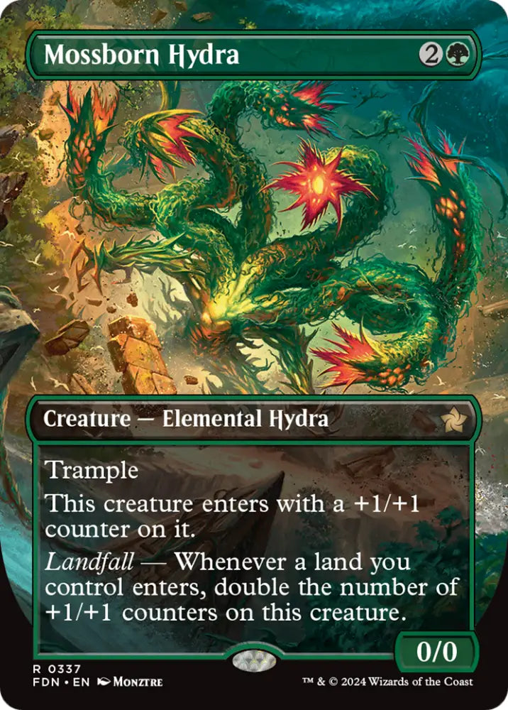 Mossborn Hydra (Borderless) [Foundations] - MTG Single