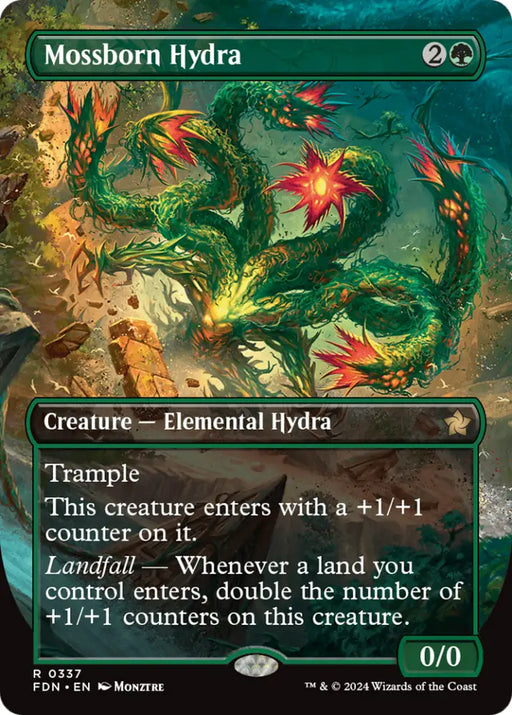 Mossborn Hydra (Borderless) [Foundations] - MTG Single