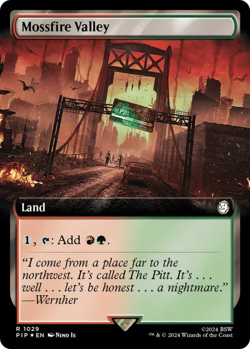 Mossfire Valley (Extended Art) (Surge Foil) [Fallout] - MTG Single