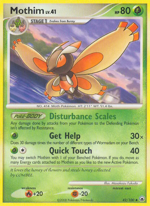 Mothim (42/100) [Diamond & Pearl: Majestic Dawn] - Pokemon Single