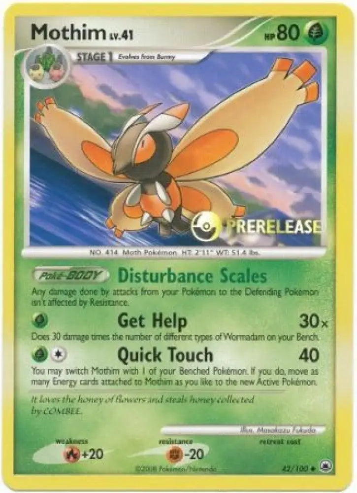 Mothim (42/100) (Prerelease Promo) [Diamond & Pearl: Black Star Promos] - Pokemon Single