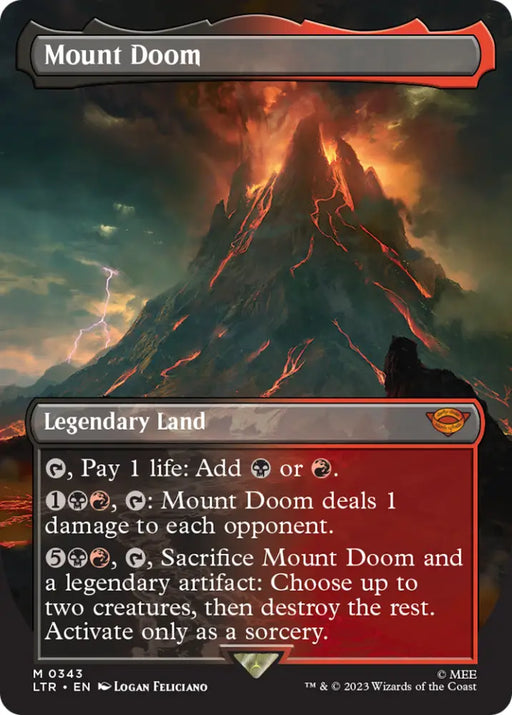 Mount Doom (Borderless Alternate Art) [The Lord of the Rings: Tales of Middle-Earth] - MTG Single