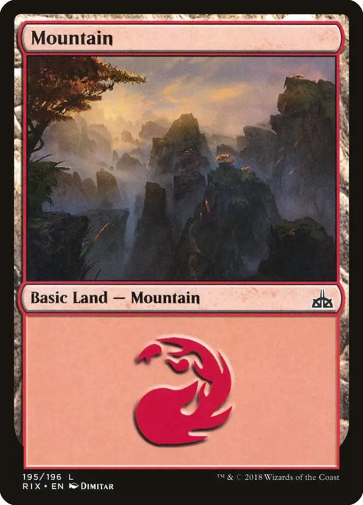 Mountain (195) [Rivals of Ixalan] - MTG Single