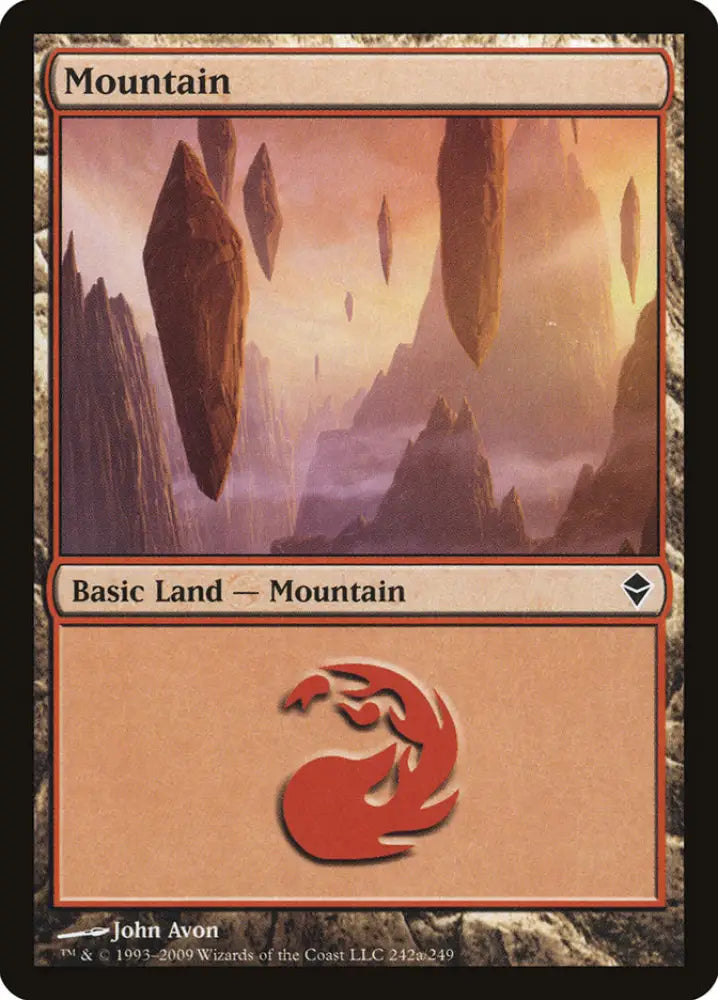 Mountain (242a) [Zendikar] - MTG Single