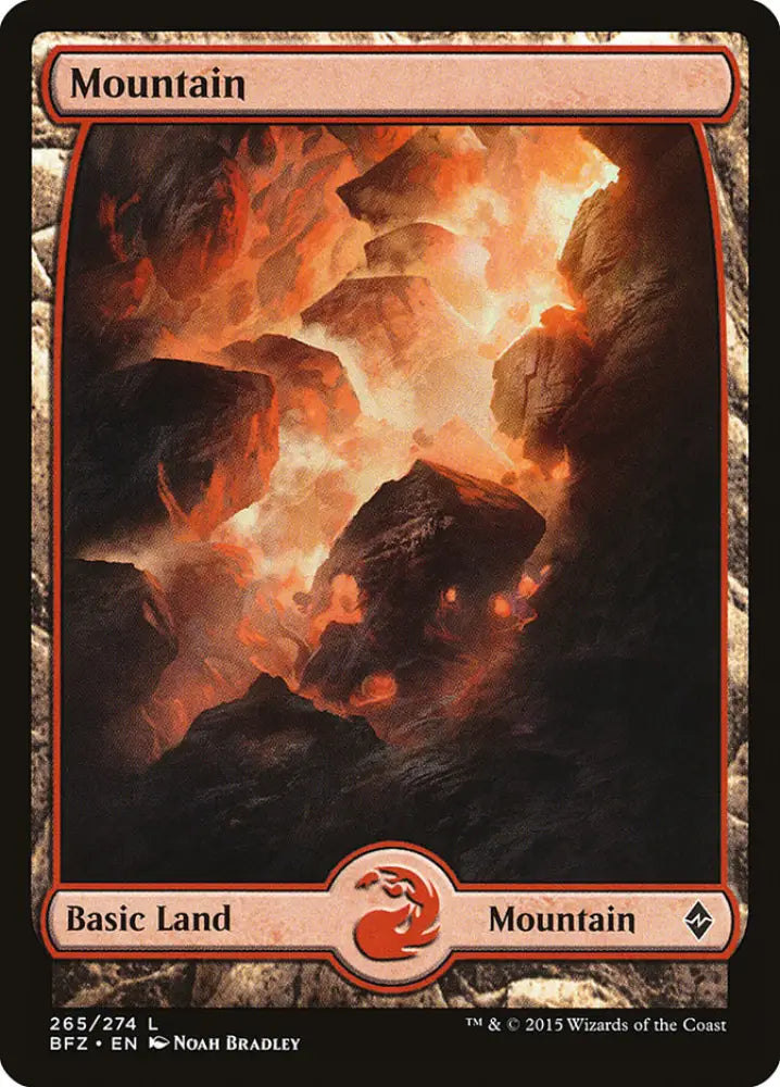 Mountain (265) (Full Art) [Battle for Zendikar] - MTG Single