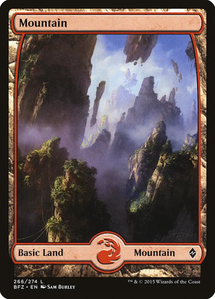 Mountain (266) (Full Art) [Battle for Zendikar] - MTG Single
