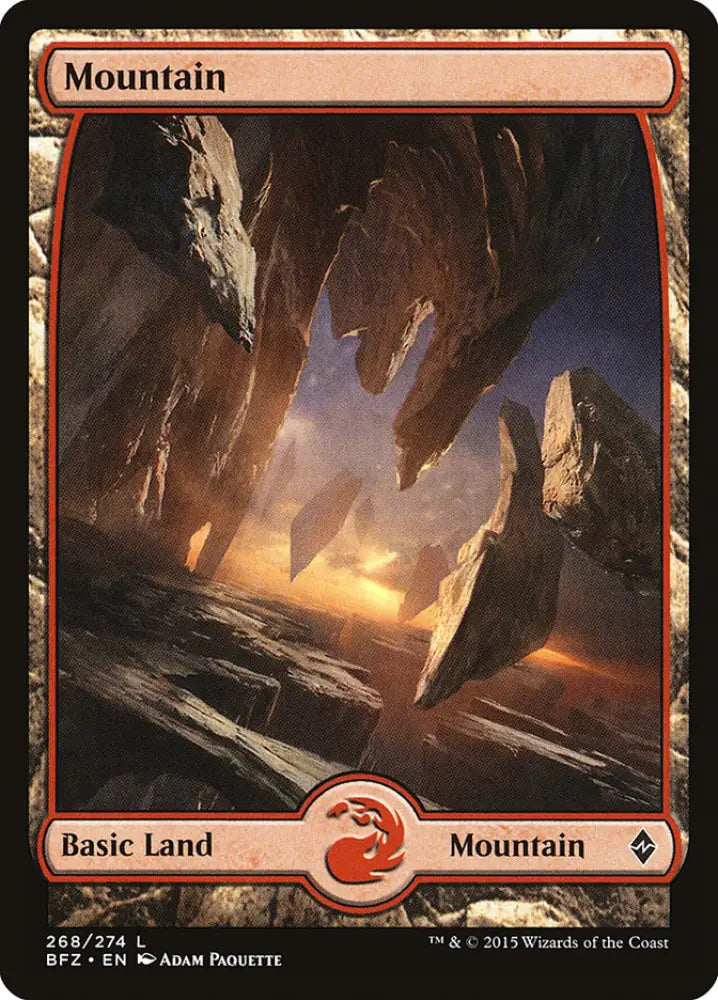 Mountain (268) (Full Art) [Battle for Zendikar] - MTG Single