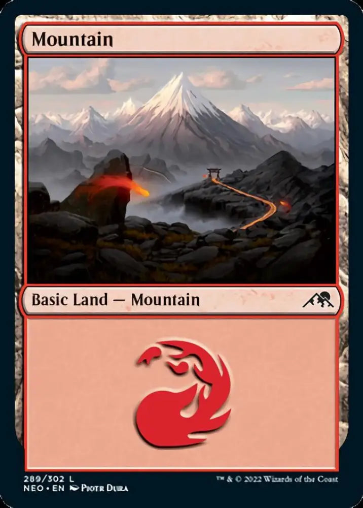 Mountain (289) [Kamigawa: Neon Dynasty] - MTG Single