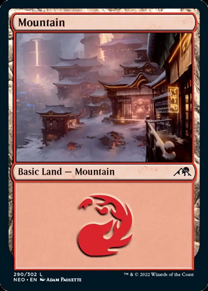 Mountain (290) [Kamigawa: Neon Dynasty] - MTG Single