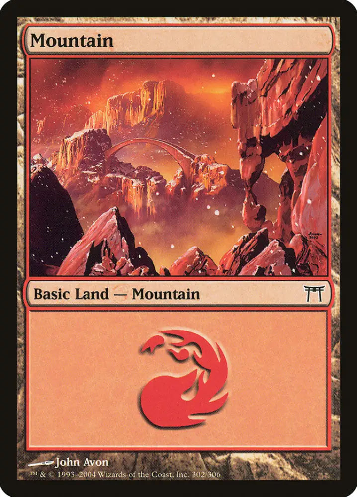 Mountain (302) [Champions of Kamigawa] - MTG Single
