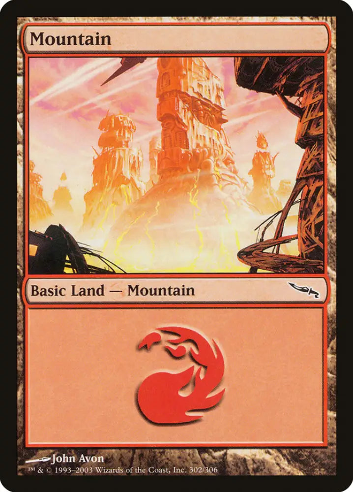 Mountain (302) [Mirrodin] - MTG Single