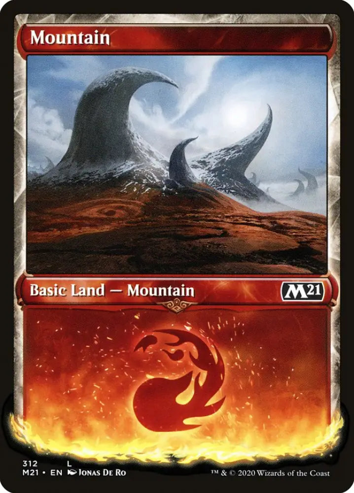 Mountain (312) (Showcase) [Core Set 2021] - MTG Single
