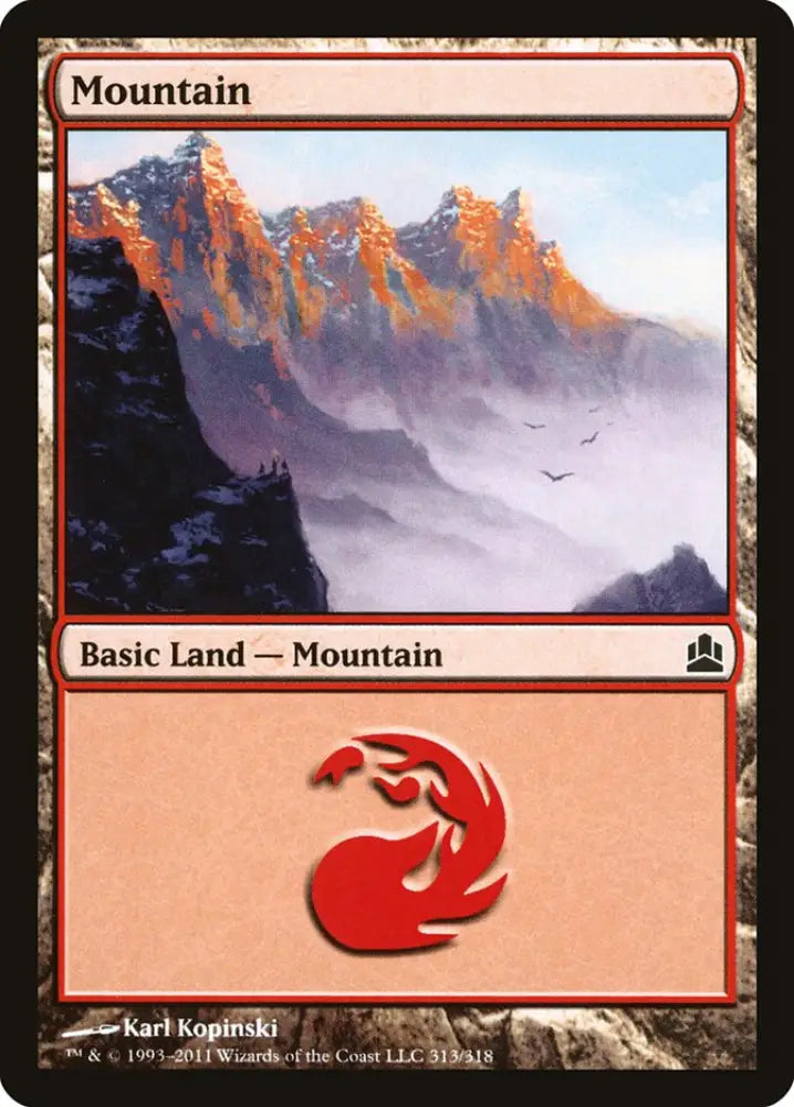 Mountain (313) [Commander 2011] - MTG Single