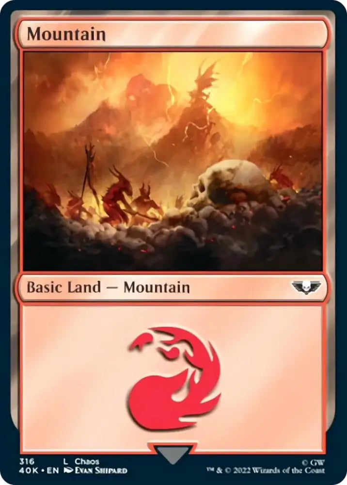 Mountain (316) [Warhammer 40,000] - MTG Single