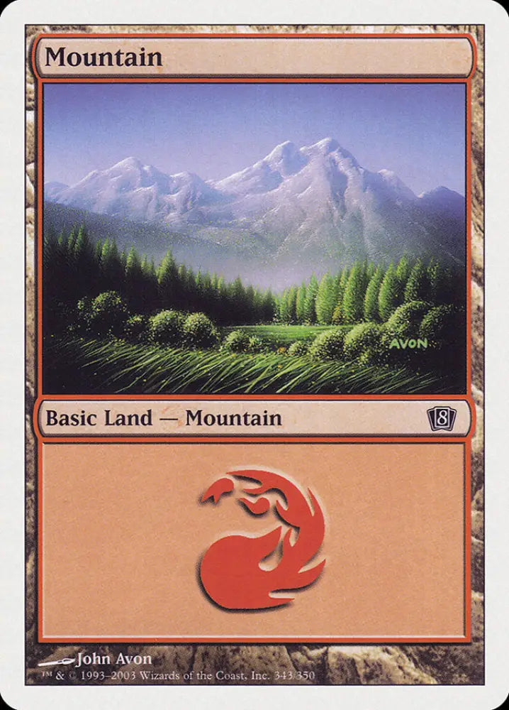 Mountain (343) [Eighth Edition] - MTG Single