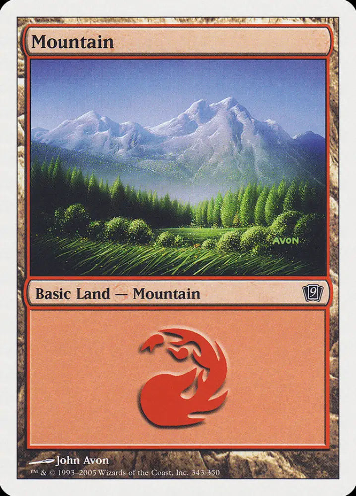 Mountain (343) [Ninth Edition] - MTG Single