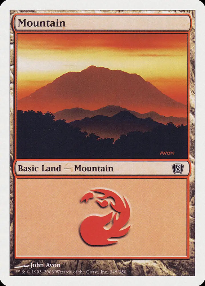 Mountain (345) [Eighth Edition] - MTG Single