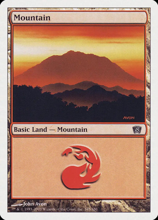 Mountain (345) [Eighth Edition] - MTG Single