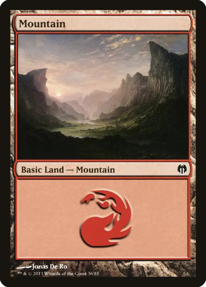 Mountain (36) [Duel Decks: Heroes vs. Monsters] - MTG Single